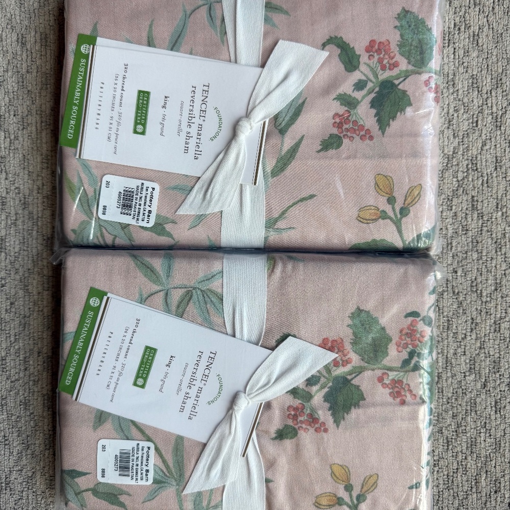 Pottery Barn Mariella King Shams Set of 2 NWT